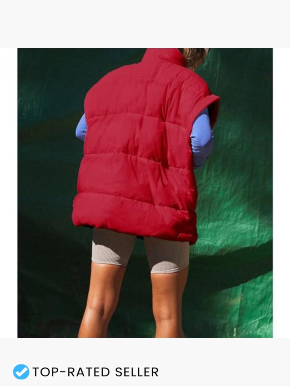 Women's Quilted Puffer Vest Zip Up Stand Collar Sleeveless Lightweight Warm - Picture 6 of 7